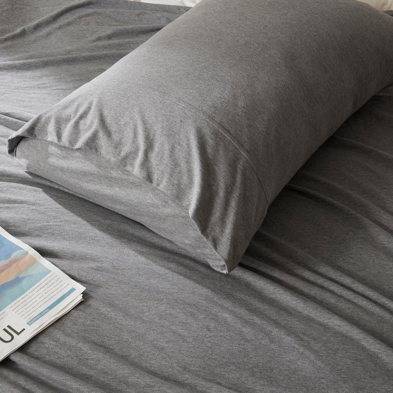 H HOUSEHOLD Household 100% Jersey Cotton Pillowcase 20â€x30â€-Light Weight, Comfortable, Super Soft Pillow Case with Envelope Closure Set of 2(Elegant Gray, Queen Size Pillowcase (20" x 30")) - Image 4